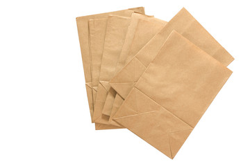 Brown paper bag on black background