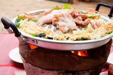 Thai barbecue and spicy soup,thai food concept