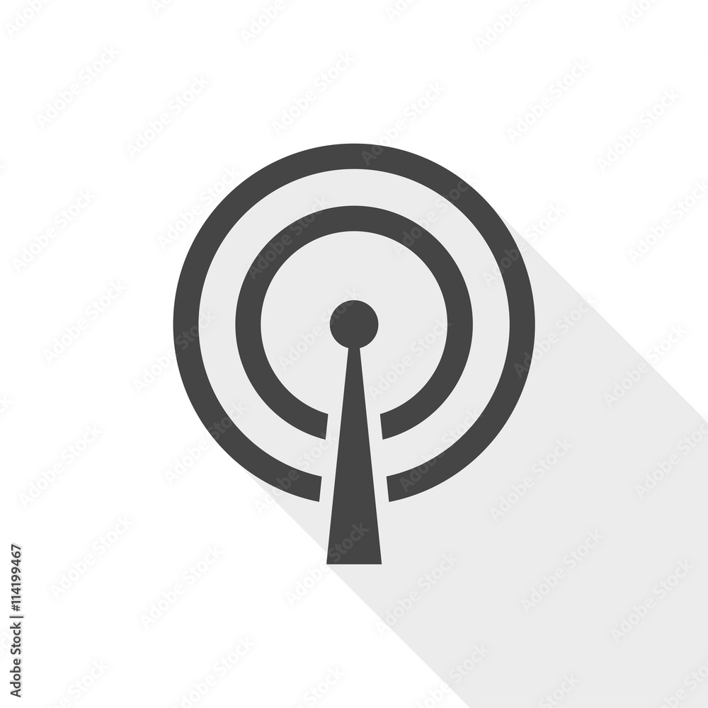 Poster vector broadcasting icon with long shadow