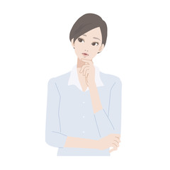 女性　表情　イラスト