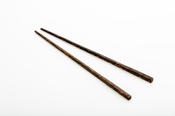 Wooden chop stick on white background