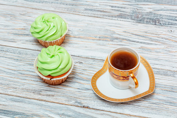 Cupcakes with green cream