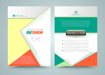 Template design annual report brochure flyer design template vector, Leaflet cover presentation abstract flat background, layout in A4 size