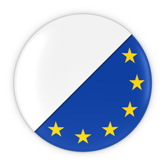 European Union Badge Flag with Blank White Space 3D Illustration