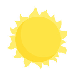 Sun icon in cartoon style