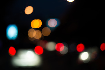 Abstract traffic bokeh light background