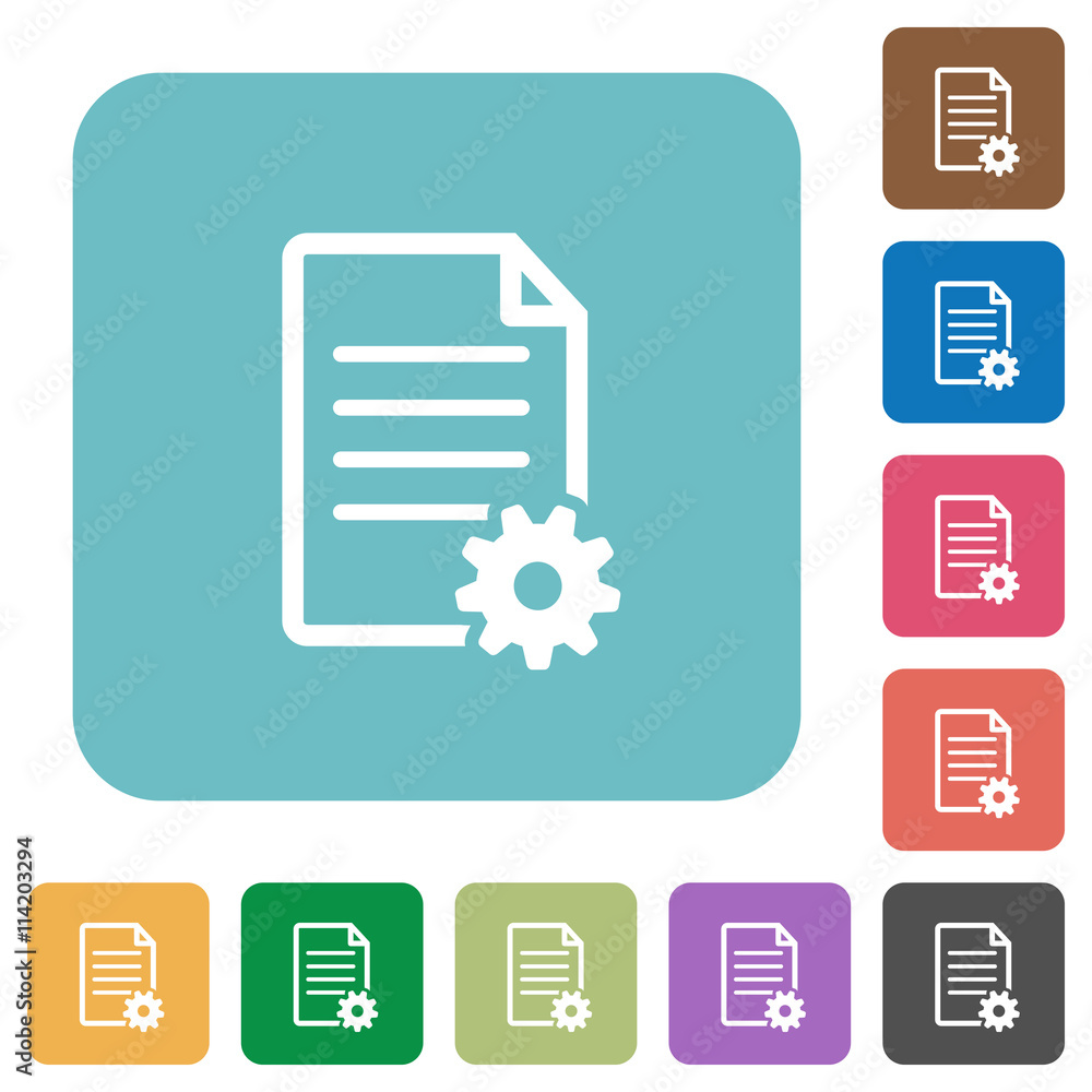 Poster flat document setup icons
