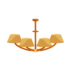 Chandelier icon in cartoon style