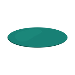 Turquoise round rug icon, cartoon style
