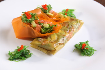 spring rolls with vegetables from the food paper