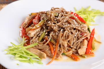 buckwheat noodles with chicken