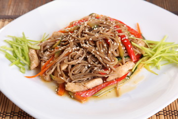 buckwheat noodles with chicken