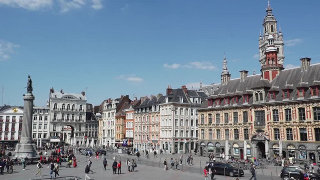 VIew of the Main square of Lille during Summer, France
