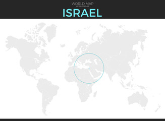 Fototapeta na wymiar State of Israel Location Map
