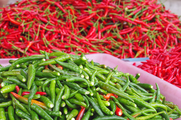 bird pepper in fresh market