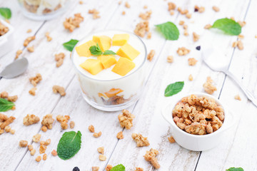 Homemade Mango Yoghurt Parfait with Granola