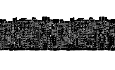 Abstract cityscape background, seamless pattern for your design