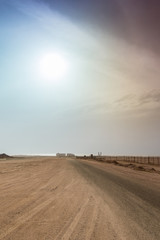 Morning in Egypt desert with filterd sky