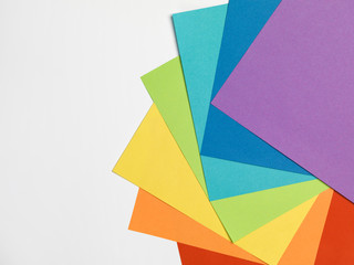 Color paper rainbow. Fan like.