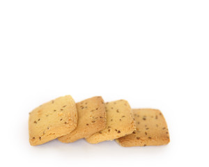 shortbread cumin biscuit - cookies isolated on white background