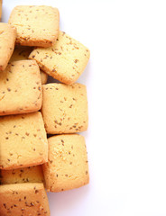 shortbread cumin biscuit - cookies isolated on white background