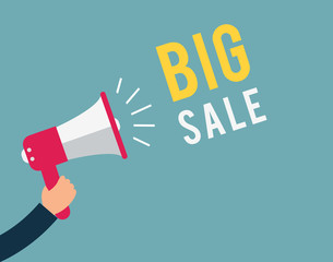 Big Sale offer megaphone - vector illustration 