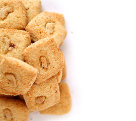 shortbread cumin biscuit - cookies isolated on white background