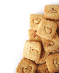 shortbread cumin biscuit - cookies isolated on white background