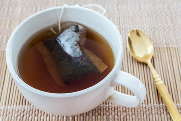 Cup of tea with tea bag