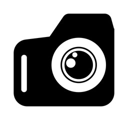 Black flat photo camera icon
