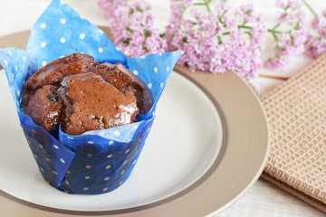 Cupcake in blue paper