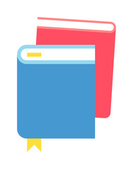 Books set in flat design style vector illustration. Academic books learning symbol, reading school sign. Knowledge collection design isolated science university text books cover information.
