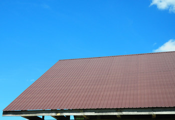 Fototapeta premium Roofing Construction. Metal Roof.