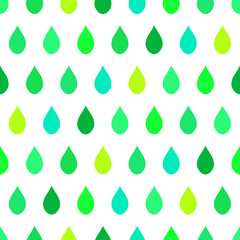 Green Tone Rain White Background Vector Illustration
