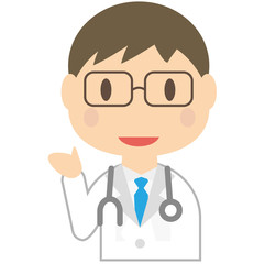 白衣のお医者さん 上半身　男性