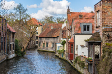Fototapeta na wymiar Bruges, houses and canals