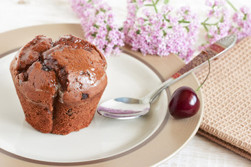 Cupcake in blue paper