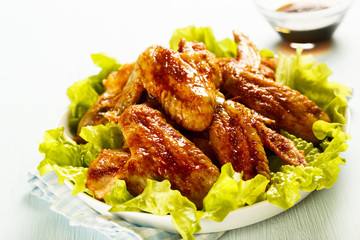 Chicken wings in maple glaze