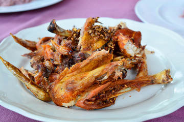 Grilled Chicken with Black Pepper Selective focus