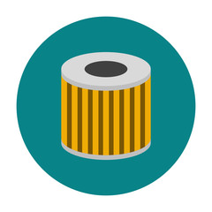 Car oil filter icon flat