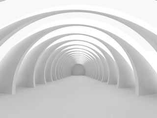 empty light big hall 3D rendering