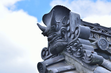 Roof ornament of temple, Arashiyama Kyoto Japan.
鬼瓦　京都　日本
