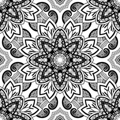 Vector Seamless Abstract Black and White Tribal Pattern