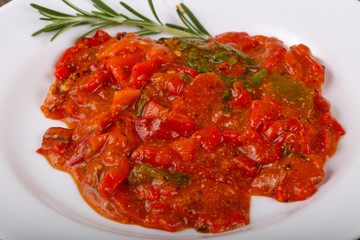 Grilled red bell pepper