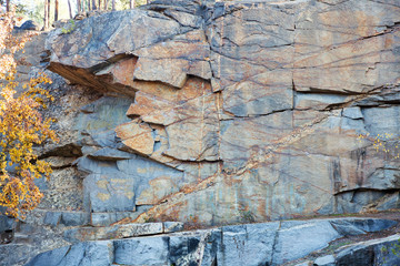 Fragment of the natural stone walls.