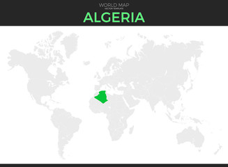 Fototapeta na wymiar People's Democratic Republic of Algeria Location Map