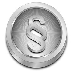 Law paragraph button - 3D illustration