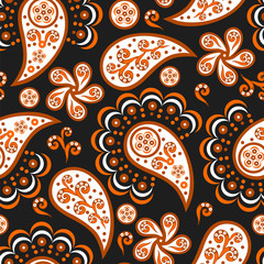Indian seamless pattern. Paisley. Vector illustration.