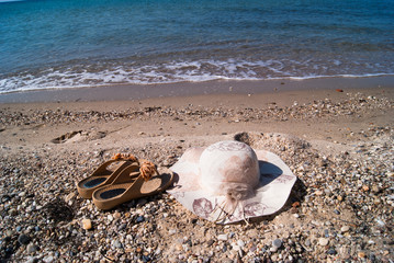 Hat on the beach - 114219069
