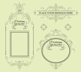 Calligraphic Design Page Decoration Elements And FramesVintage Premium Quality Label Collection Best For